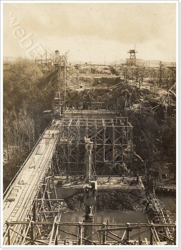 Brückenbaustelle am 16.03.1938