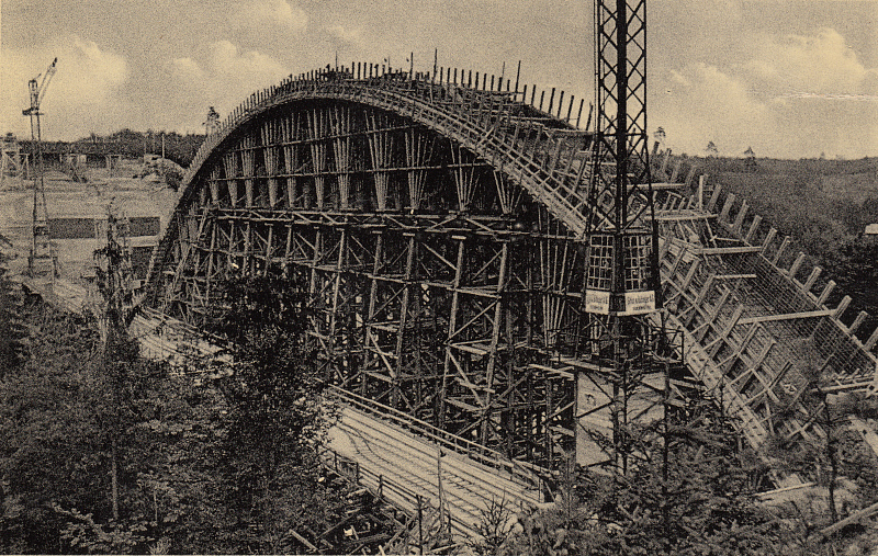 Bau der Teufelstalbrücke 1936